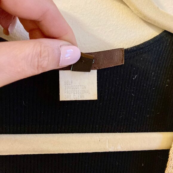 Black Tank Top With Tan Crochet Metal Beaded Bib Boho Size XS - Picture 10 of 10